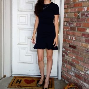 Dark Navy Ruffled Bodycon Dress